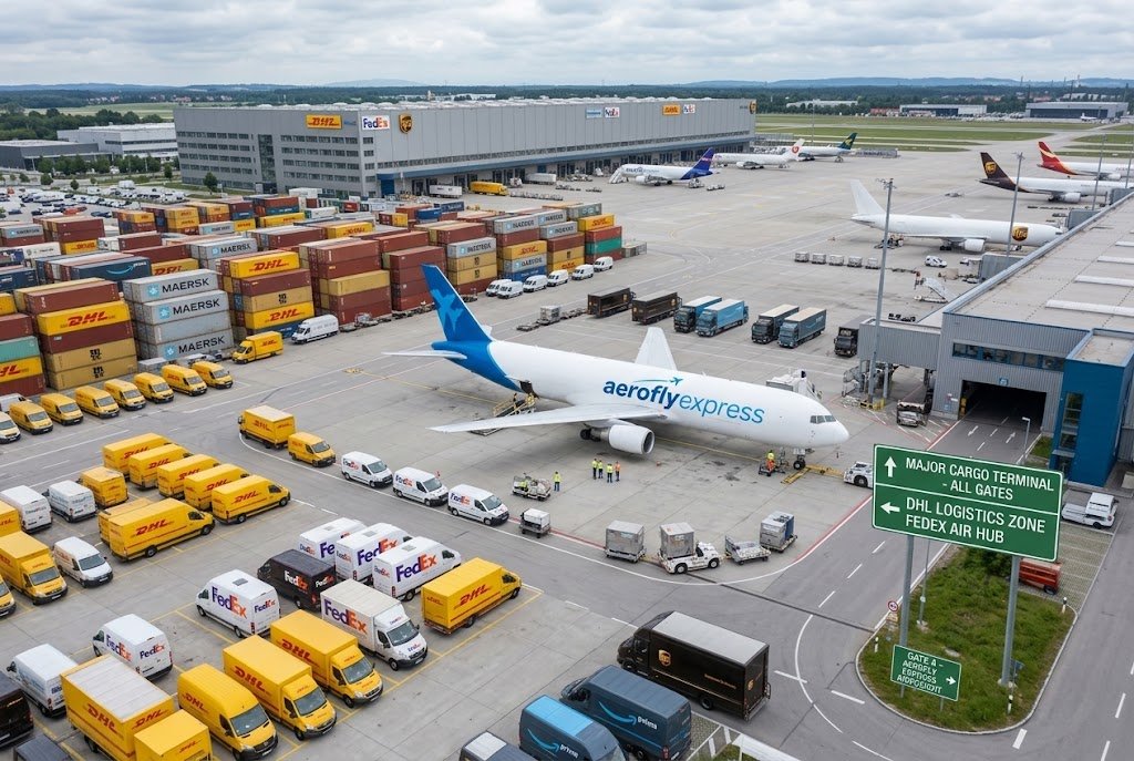 Logistics team working with cargo